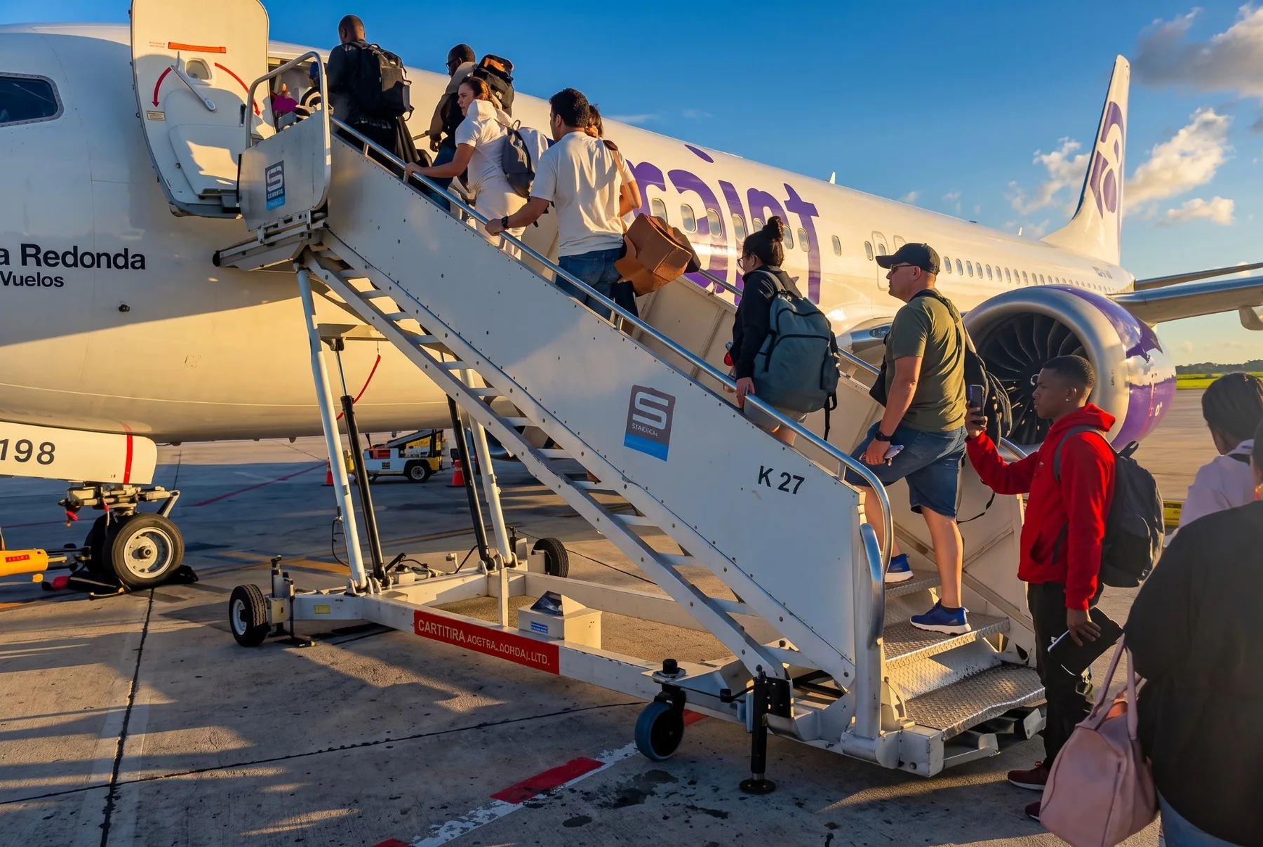 Viajeros abordando